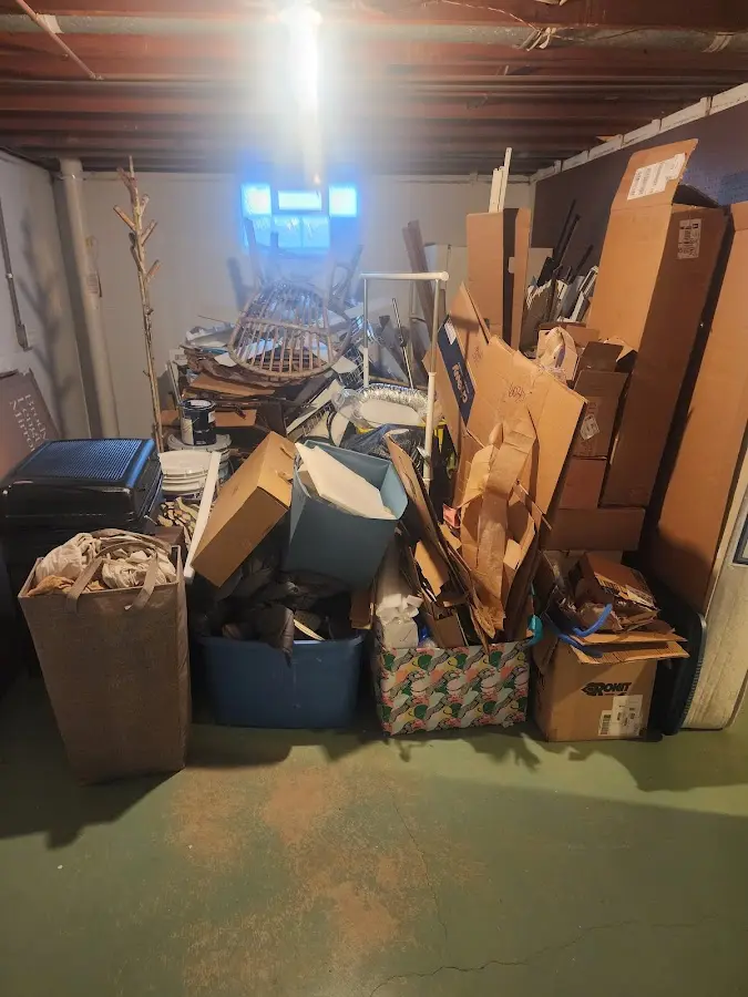 Roll-off dumpster container at job site for 2 Yard Dumpster Rental in East Orange